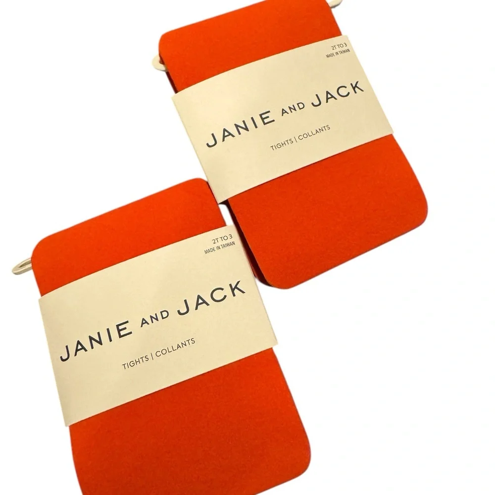 NWT Janie and Jack Bundle of 2 Semi Opaque Tights Fall Halloween Thanksgiving